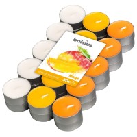 Bolsius Fragranced Tealights-Mango Scented-Multi Coloured-4Hr-Pack, Wax, Pack 30