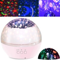 Star Projector Night Light For Kids Baby Projection Lamp 360 Degree Rotating Starry Sky Ocean Projection Night Light 8 Colors Ch