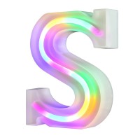 Neon Letter Lights 26 Alphabet Letter Bar Sign Letter Signs For Wedding Christmas Birthday Partty Supplies,Usbbattery Powered Light Up Letters For Home Decoration-Colourful S