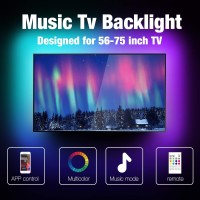 Miume Music Tv Led Backlight With 164Ft Led Strip Lights For 6180 Inch Tv Rgb Usb Powered Tv Led Backlight With App And Remote