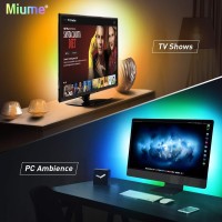 Miume Music Tv Led Backlight With 164Ft Led Strip Lights For 6180 Inch Tv Rgb Usb Powered Tv Led Backlight With App And Remote