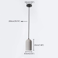 Topdeng Industrial Concrete Cement Pendant Lights, E26 Vintage American Village Style Chandeliers For Restaurant Bar Counter Kitchen Island-Gray 8.5X19Cm