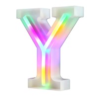 Neon Letter Lights 26 Alphabet Letter Bar Sign Letter Signs For Wedding Christmas Birthday Partty Supplies,Usbbattery Powered Light Up Letters For Home Decoration-Colourful Y