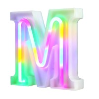 Light Up Letters Neon Signs 26 Alphabet Letter Bar Sign Letter Signs For Wedding Christmas Birthday Partty Supplies,Usb/Battery Powered Light Up Letters For Home Decoration-Colourful M