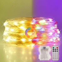 Ariceleo 4 Packs Warm White Multicolor Battery Operated String Lights 5M164Ft 50 Leds Remote Control Timer 12 Modes Optio