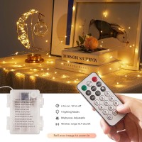 Ariceleo 4 Packs Warm White Multicolor Battery Operated String Lights 5M164Ft 50 Leds Remote Control Timer 12 Modes Optio