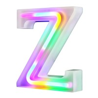 Neon Letter Lights 26 Alphabet Letter Bar Sign Letter Signs For Wedding Christmas Birthday Partty Supplies,Usbbattery Powered Light Up Letters For Home Decoration-Colourful Z