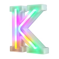 Neon Letter Lights 26 Alphabet Letter Bar Sign Letter Signs For Wedding Christmas Birthday Partty Supplies,Usbbattery Powered Light Up Letters For Home Decoration-Colourful K