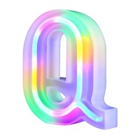 Neon Letter Lights 26 Alphabet Letter Bar Sign Letter Signs For Wedding Christmas Birthday Partty Supplies,Usbbattery Powered Light Up Letters For Home Decoration-Colourful Q