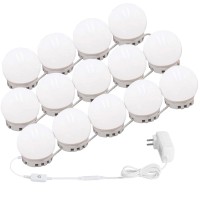 Hollywood Led Vanity Lights Strip Kit With 14 Dimmable Light Bulbs For Full Body Length Makeup Mirror, Wall Mirror, Plug In Vanity Mirror Lights With Power Supply, 3 Color Modes, Mirror Not Included