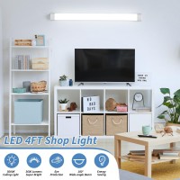 Airand Led Shop Lights For Garage 4Ft With Plug, Utility Waterproof Linkable Led Tube Light 5000K Under Cabinet Lighting,3600 Lm Led Ceiling And Closet Light 36W, Corded Electric With On/Off Switch