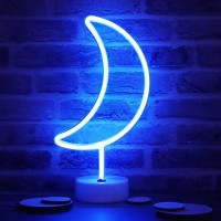 Vicila Neon Moon Lights Led Moon Decor Neon Signs Crescent Night Lights Art Decorations Lamp For Party Supplies Children Kids