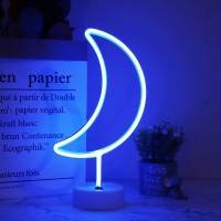 Vicila Neon Moon Lights Led Moon Decor Neon Signs Crescent Night Lights Art Decorations Lamp For Party Supplies Children Kids