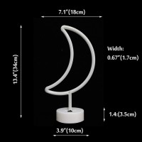 Vicila Neon Moon Lights Led Moon Decor Neon Signs Crescent Night Lights Art Decorations Lamp For Party Supplies Children Kids