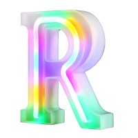 Neon Letter Lights 26 Alphabet Letter Bar Sign Letter Signs For Wedding Christmas Birthday Partty Supplies,Usbbattery Powered Light Up Letters For Home Decoration-Colourful R