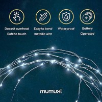 Mumuxi Battery Operated 16 Pack Of Copper Wire Led Fairy Lights 10Ft Cool White Easy To Shape Waterproof Indooroutdoor Use