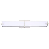 Cloudy Bay 3 Color Led Bathroom Vanity Light,24 Inch 3000K/4000K/5000K Selectable,120V 25W Dimmable Bath Bar Fixture,Brushed Nickel