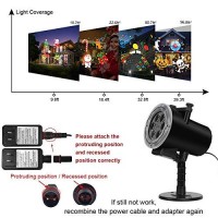 Christmas Lights Projector,Waterproof Ip65 Indoor Motion Remote Control 10W Led Projector, 16 Slides Holiday Light Party Outdoor Garden House Apartment Kids Room Night Light