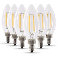 Feit Electric 60 W Equivalent Soft White B10 Dimmable Enhance Glass Candelabra Filament Led Light Bulb