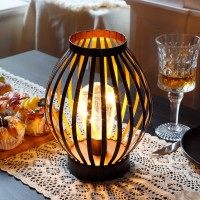 Jhy Design 8.7''High Metal Cage Decorative Lamp Battery Powered Cordless Warm White Light With Led Edison Style Bulb.Great For Weddings Parties Patio Events For Indoors/Outdoors