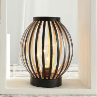 Jhy Design 8.7''High Metal Cage Decorative Lamp Battery Powered Cordless Warm White Light With Led Edison Style Bulb.Great For Weddings Parties Patio Events For Indoors/Outdoors