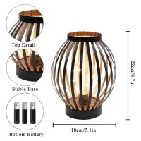 Jhy Design 8.7''High Metal Cage Decorative Lamp Battery Powered Cordless Warm White Light With Led Edison Style Bulb.Great For Weddings Parties Patio Events For Indoors/Outdoors