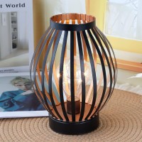 Jhy Design 8.7''High Metal Cage Decorative Lamp Battery Powered Cordless Warm White Light With Led Edison Style Bulb.Great For Weddings Parties Patio Events For Indoors/Outdoors