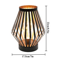 Jhy Design 8.5Inch Tall Metal Cage Led Lantern Battery Powered Cordless Accent Light With Led Edsion Style Bulb Great For Weddings Parties Patio Events For Indoors Outdoors