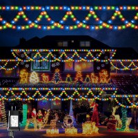 Mzd8391 40Ft 380 Led Christmas Lights Outdoor Indoor, Waterproof Christmas Icicle Lights, End To End Connect, Christmas String Lights For Christmas Decorations, 11 Light Modes (Multicolor)