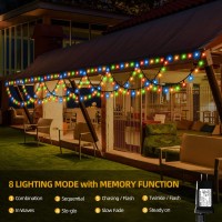 Mzd8391 40Ft 380 Led Christmas Lights Outdoor Indoor, Waterproof Christmas Icicle Lights, End To End Connect, Christmas String Lights For Christmas Decorations, 11 Light Modes (Multicolor)