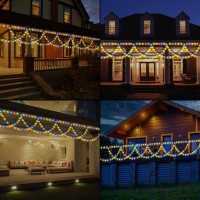 Mzd8391 40Ft 380 Led Christmas Lights Outdoor Indoor, Waterproof Christmas Icicle Lights, End To End Connect, Christmas String Lights For Christmas Decorations, 11 Light Modes (Multicolor)