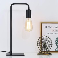 Edison Lamp, Industrial Desk Lamp, Bedside Table Lamp For Nightstand, Coffee Table, Dressers, Study Desk, Black Metal Lamps In Bedroom, Living Room, College Dorm