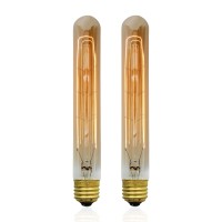 Vintage Edison Bulb, T9 T9-185 Tube Hairpin/Leaf, 60W, Medium (Standard) E26 Base, 2-Pack