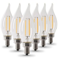 Feit Electric 60 W Equivalent Soft White Ca10 Dimmable Enhance Decorative Candelabra Led Light Bulb (6-Pack)