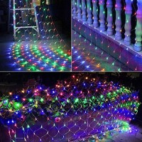 Woohaha Led Net Mesh Fairy String Decorative Lights 192 Leds 9.8Ft X 6.6Ft With 30V Safe Voltage For Christmas Outdoor Wedding Garden Decorations (192Led, Multicolor)Ͽ