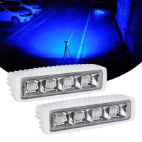 Exzeit Waterproof Led Boat Lights, Blue Light,2 Pc 72W Deckdock Marine Lights 4000 Lms 120Aflood Light, 63 Inch, 1224 V Led Light Bar (Blue Light)