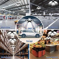 Dansny Led Garage Lights, 80W Deformable Led Garage Ceiling Lights 12000Lm Led Shop Lights For Garage, Garage Lights With 3 Adjustable Panels, Utility Led Garage Lighting, Led Light Bulbs For Barn