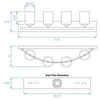 Nuk3Y Modern Bathroom Vanity Light Fixture With 4 Light Globe Brushed Nickel (Satin Nickel, 4 Lights)