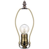 Canomo Antique Brass Make A Amp Kit Complete Lamp Kit With 8 Inch Harp, Lamp Pipe, 3 Way Socket And All Parts Needed And Instructions For Diy Lamp Rewire Or Repair