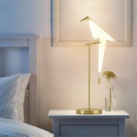 More Change Morechange 28 Inch Led Table Lamp Modern Bird Table Light Gold Metal Fixtures For Living Room Bedroom Office Table