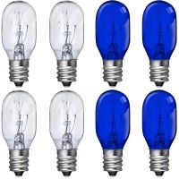 8 Pieces Lighted Make Up Mirror Bulbs 20W Replacement Bulbs For Double Sided Illuminated Mirror (Blue, Clear)