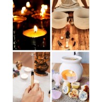 Mudra Crafts Tibetan Tealight Vanaspati Ghee Butter Lamp Candle Set For Meditation Ceremonies Rituals Altars Diwali Clear C