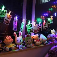 Magnoloran 40 Led Photo Clip Starry Lights With Remote Led Fairy Twinkle Lights Home Festival Decor Lights For Christmas Party H