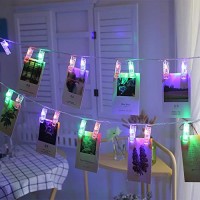 Magnoloran 40 Led Photo Clip Starry Lights With Remote Led Fairy Twinkle Lights Home Festival Decor Lights For Christmas Party H