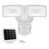 Lepower 1000Lm Solar Security Lights, Solar Motion Sensor Light Outdoor With 2 Adjustable Head, 5500K White Light, Ip65 Waterproof Solar Flood Lights Outdoor For Garage, Yard, Patio(White)