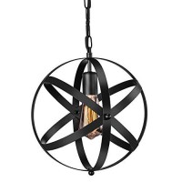 Industrial Pendant Light, Vintage Spherical Pendant Light Fixture With 39.3 Inches Adjustable Metal Chain 1 Pack