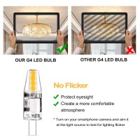 Yomis G4 Led Bulb 10 Pack No Flicker 2W Bi-Pin Base Light Bulbs 10W 20W Halogen Equivalent, Ac/Dc 12V Warm White 3000K, Not Dimmable