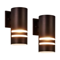 Housen Solutions Outdoor Wall Lights Oil Rubbed Bronze, 2 Pack Modern Porch Lights Outdoor Down Lighting, Aluminum Ip54 Waterproof Exterior Light Fixture For House Garage [Etl Listed]