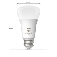 Philips Hue Smart Light Starter Kit Old Version - Includes (1) Bridge, (1) Smart Button And (3) Smart 60W A19 Led Bulb, White And Color Ambiance, 800Lm, E26 - Control With Hue App Or Voice Assistant