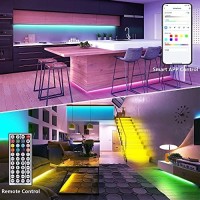 Gusodor Led Strip Lights 32.8 Feet Smart Led Lights For Bedroom Color Changing Led Light Strips Music Sync Rgb Led Rope Lights With Remote App Control Led Tape Lights For Room Party Home Decoration